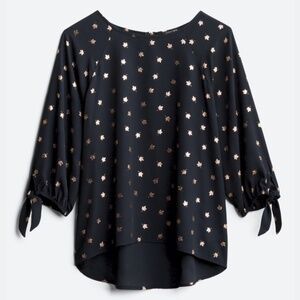 Papermoon - Larie Tie Sleeve Foil Print Blouse